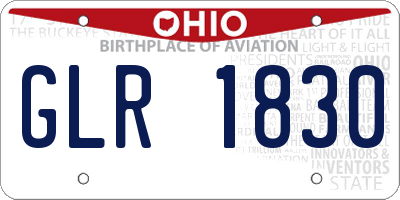 OH license plate GLR1830