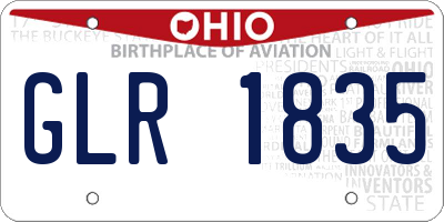 OH license plate GLR1835