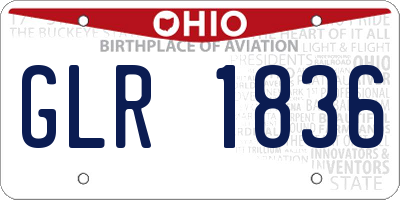 OH license plate GLR1836