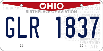 OH license plate GLR1837