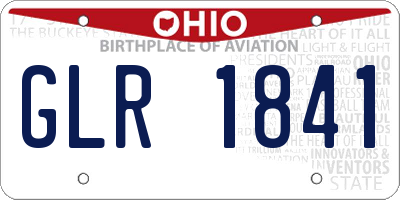 OH license plate GLR1841