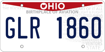 OH license plate GLR1860