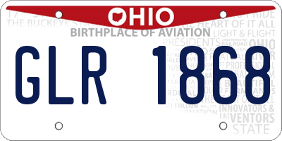 OH license plate GLR1868