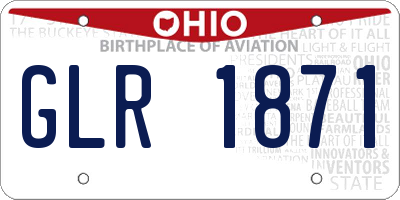 OH license plate GLR1871