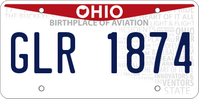 OH license plate GLR1874