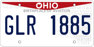 OH license plate GLR1885