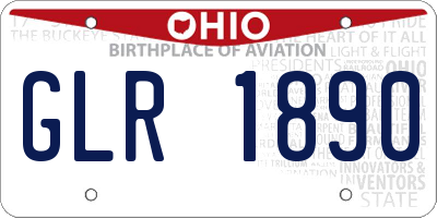 OH license plate GLR1890