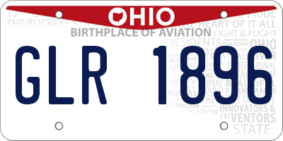 OH license plate GLR1896