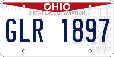 OH license plate GLR1897