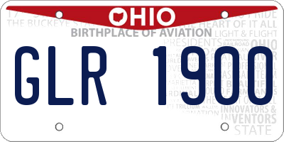 OH license plate GLR1900