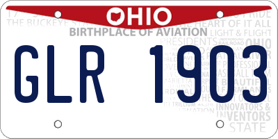 OH license plate GLR1903