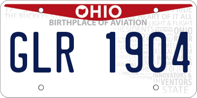 OH license plate GLR1904