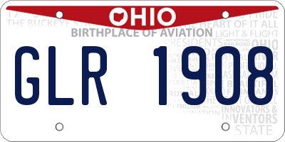 OH license plate GLR1908