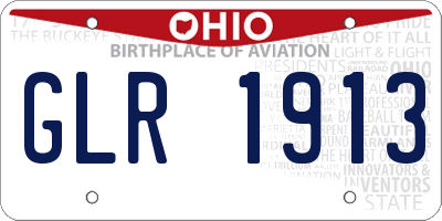 OH license plate GLR1913