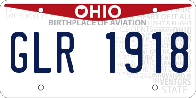 OH license plate GLR1918