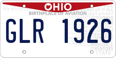 OH license plate GLR1926