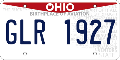 OH license plate GLR1927