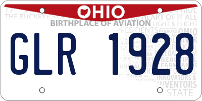 OH license plate GLR1928