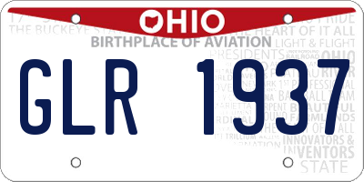 OH license plate GLR1937
