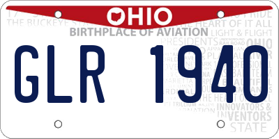 OH license plate GLR1940