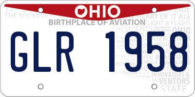 OH license plate GLR1958