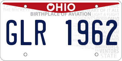 OH license plate GLR1962