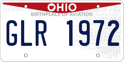 OH license plate GLR1972