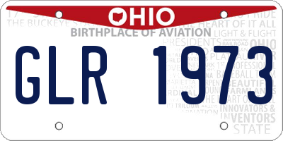 OH license plate GLR1973