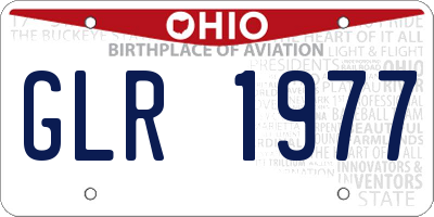 OH license plate GLR1977