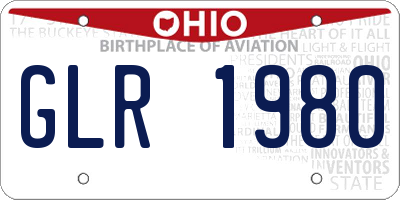 OH license plate GLR1980