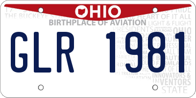 OH license plate GLR1981