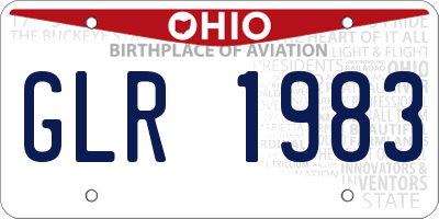OH license plate GLR1983
