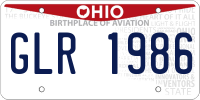 OH license plate GLR1986