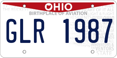 OH license plate GLR1987