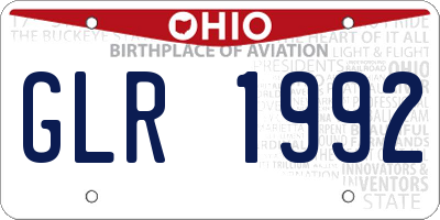OH license plate GLR1992