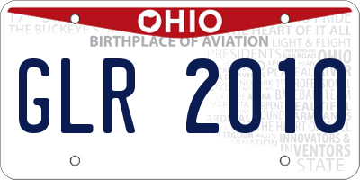 OH license plate GLR2010