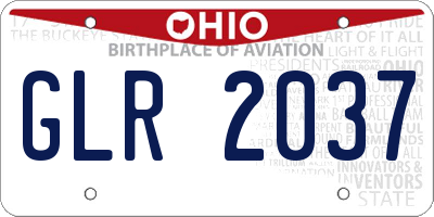 OH license plate GLR2037