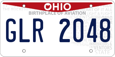 OH license plate GLR2048