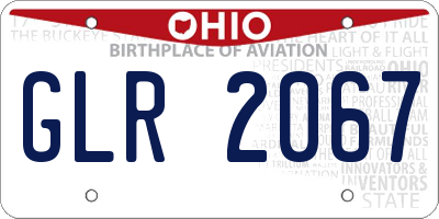 OH license plate GLR2067