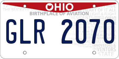 OH license plate GLR2070