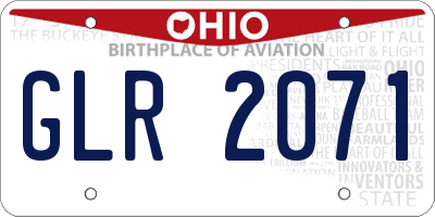 OH license plate GLR2071