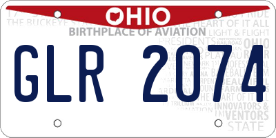 OH license plate GLR2074