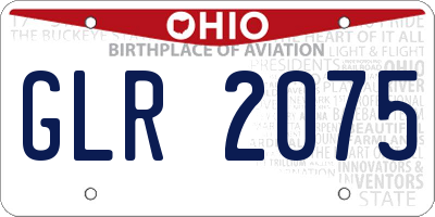 OH license plate GLR2075