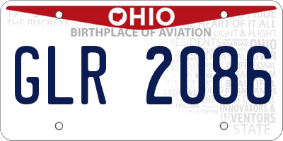 OH license plate GLR2086