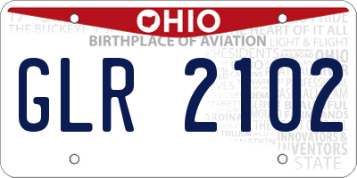 OH license plate GLR2102