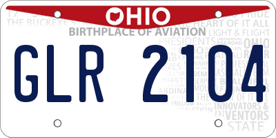 OH license plate GLR2104