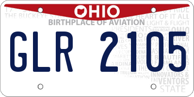 OH license plate GLR2105
