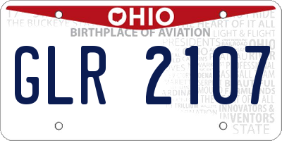 OH license plate GLR2107