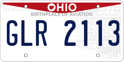 OH license plate GLR2113