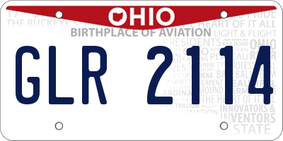 OH license plate GLR2114